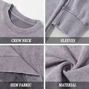 Sweat-shirt en molleton à col rond pour homme, effet délavé, polyester/coton, respirant, 280g, design de logo personnalisé, hiver, best-seller, professionnel - Product Image 6