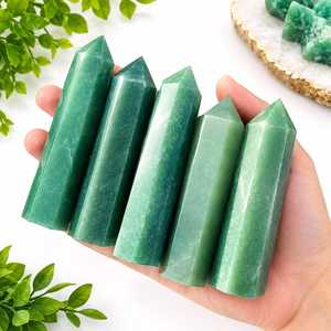 Natural Green Aventurine <b>Crystal</b> Tower Point Polished Stone <b>Wand</b> For Home Decor Feng Shui Meditation Healing Gift Collectors - Product Image 2