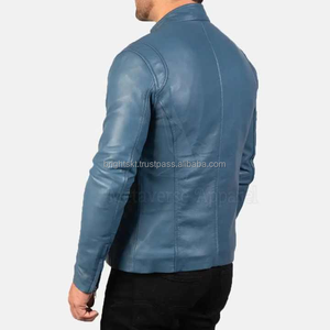 Chaqueta de Cuero Genuino Personalizada para Hombre, Chaqueta Clásica de Motociclista, Chaqueta Bomber - Product Image 3