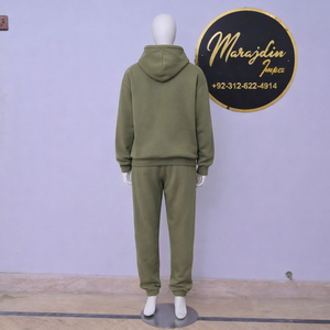 ชุดออกกำลังกายฤดูหนาวแบบสองชิ้น เสื้อฮู้ดผ้าฝ้ายฟลีซแบบเต็มตัวและกางเกงจ็อกเกอร์ ชุดวอร์มสำหรับผู้หญิง กันน้ำ ระบายอากาศได้ดี - Product Image 2