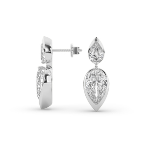 Premium 3.70Ct Lab Diamond Earring Pear Brilliant Cut 14KT Gold Women's Ethnic Unique Style Lightweight IGI Certified Fine - Product Image 6