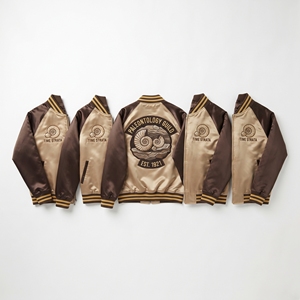 Wholesale Satin Bomber Jacket Maker Aqua White Mountain Peak Embroidered Varsity <b>Coat</b> Zip Up Streetwear Brand Supplier - Product Image 3
