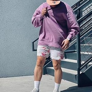 กางเกงขาสั้นออกกำลังกายลายพรางแบบกำหนดเองสำหรับผู้ชาย พิมพ์ลายโลโก้ด้วยเทคนิค Sublimation ผ้าฝ้ายเนื้อหนา กางเกงวิ่งมีเชือกผูก เอวสม็อค ชุดกีฬาฟิตเนส - Product Image 4