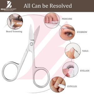 Ciseaux à cuticules classiques finition argentée avec étui en cuir de protection, outil de soin personnel en acier inoxydable durable - Product Image 6