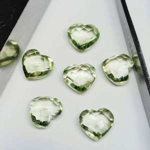 Aigue-marine verte en forme de cœur 10 mm, pierre précieuse sculptée en vrac, vente en gros pour la fabrication de bijoux, fournisseur de pierres précieuses en vrac - Product Image 5