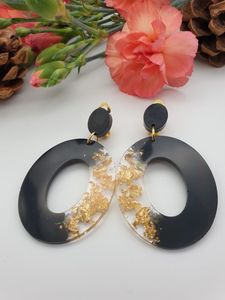 Boucles d'oreilles décoratives en résine, accessoires créatifs faits à la main, cadeaux pour filles, ornements en résine époxy, artisanat DIY - Product Image 1