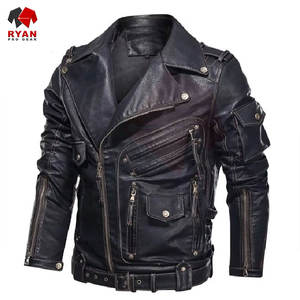 Chaqueta de Cuero para Hombre, Elegante, de Color Sólido, Alta Calidad, Marca Personalizada, Fabricante OEM ODM - Product Image 5