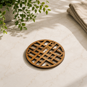 Chinese Lattice Laser Cut Solid Wood Coaster Handcrafted Heat Resistant Drink Mat Table <b>Protector</b> Coffee Tea <b>Glass</b> Holder - Product Image 1
