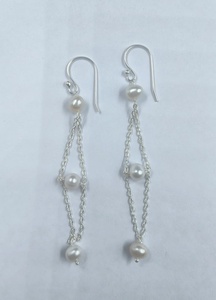 Pendientes de Perlas de Agua Dulce, Elegantes, Hechos a Mano, Joyería de Perlas Naturales, Accesorios de Moda al por Mayor - Product Image 2
