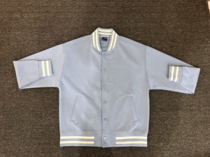 High quality OEM Custom Embroidery Spring <b>Men's</b> Baseball Varsity <b>Jacket</b> Loose Casual Windproof Breathable 100% Cotton - Product Image 3