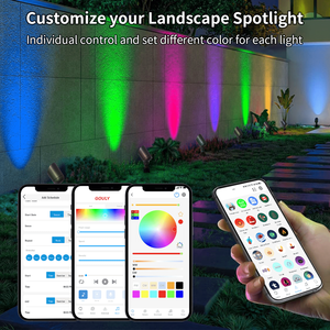 Éclairage paysager extérieur à LED en laiton avec système basse tension et contrôle intelligent par application pour la décoration moderne de la cour - Product Image 5