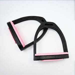 Estribos para montar a caballo, estribos negros de goma antideslizantes rosas ligeros para niños, comodidad de seguridad, lecciones de equilibrio seguro - Product Image 4