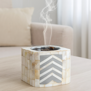 Ensemble de plateaux en bois de résine de luxe écologiques de haute qualité avec brûleur à Bakhoor et boîte anti-odeur – Meilleur prix - Product Image 2