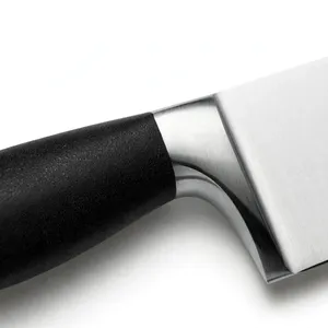 Couteau de chef de 6 pouces, manche noir lisse, lame argentée unie, couverts de cuisine pour couper les fruits, hacher les légumes, cuisine, restaurant - Product Image 6