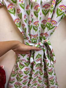 Robe Kimono en Coton Imprimé Floral pour Femme, Légère et Respirante, Col en V, Peignoir de Bain, Tenue de Plage et de Spa, avec Poches et Ceinture - Product Image 2