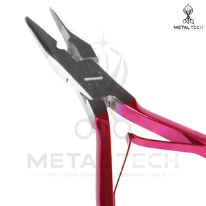 Pince à extensions de cheveux en acier inoxydable avec micro-perles, manche rose, pince à extensions de cheveux humains avec dents pour extensions de cheveux - Product Image 6