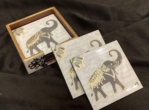 Sous-verres ronds en MDF imprimés en gros, épaisseur 3 mm, écologiques, design classique, personnalisables, accessoires de protection pour table ILAHI's - Product Image 3