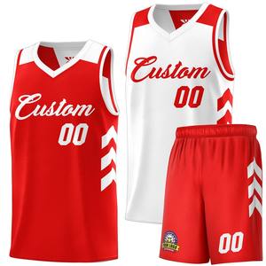 Conjuntos de Uniformes Deportivos Personalizados para Equipos de Baloncesto, Camiseta y Pantalones Cortos Reversibles con Estampado Digital para Hombre, Tallas Grandes, con Logotipo Personalizado, 100% Poliéster - Product Image 4