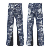 Jean ample vintage en coton respirant et imperméable, coupe droite, délavage foncé, style streetwear pour homme