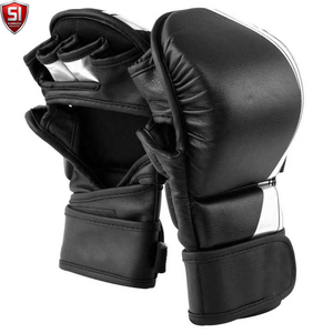 ถุงมือ MMA หนัง PU คุณภาพสูง แบบเปิดนิ้ว ดีไซน์ติดตีนตุ๊กแก ปรับสายรัดข้อมือได้ บุฟองน้ำสำหรับศิลปะการต่อสู้ - Product Image 5