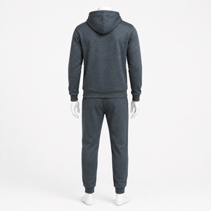 Ensemble de survêtement à capuche pour homme, noir et blanc, avec blocs de couleur, manches longues, pantalon de jogging, tenue décontractée d'automne avec logo frontal - Product Image 5