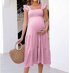 Proveedor Mayorista de Vestidos de Maternidad Elásticos para Mujer, Vestido Largo Elegante para Mujer Embarazada, Vestido de Maternidad para Lactancia - Product Image 4