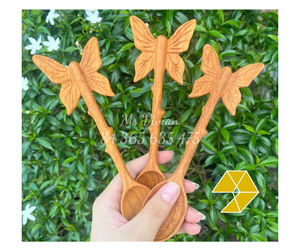 Butterfly Wooden <b>Coffee</b> <b>Spoon</b> Custom Engraved Logo Eco-Friendly Asian Zen Design Red Wood Handle Vietnam Butterfly Wooden <b>Spoon</b> - Product Image 1