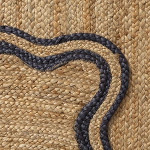 Tapis rond en jute fait main, style bohème, tissage plat, couleur naturelle, décoration de salon - Product Image 3