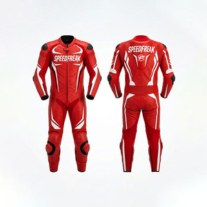 Traje de Carreras de Cuero de una Pieza SpeedFreak "Ignite Edition" – Cuero Vacuno de Grado Profesional, Armadura CE y Diseño Aerodinámico Speed Hump - Product Image 3