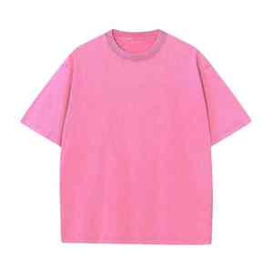 เสื้อยืดแขนสั้นผู้ชายสไตล์สตรีทแวร์ลายทางทรงโอเวอร์ไซส์ ดีไซน์ใหม่ล่าสุดสำหรับฤดูร้อน ล้างสีแบบแอซิดวอช ขายส่ง - Product Image 4