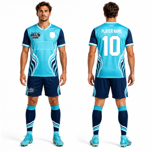 Uniforme de Fútbol Personalizado de Alto Rendimiento, Tela Jacquard de Poliéster Flexible, Duradera y Ligera, Lista para Partido - Product Image 2