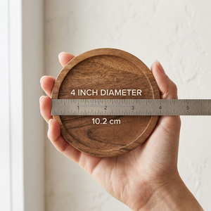 AG Elements <b>Solid</b> <b>Wood</b> Eco-Friendly Contemporary Round Coaster 4 Inch Office <b>Desk</b> Drink Mat Cup Base Workspace Protection Bulk - Product Image 4