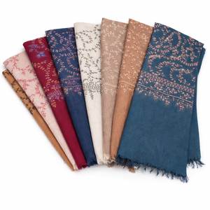 Écharpes en laine pour hommes brodées à la main à pois, châles d'hiver doux, étoles chaudes à motifs floraux, formelles et décontractées, idéales pour cadeaux, vente en gros - Product Image 1