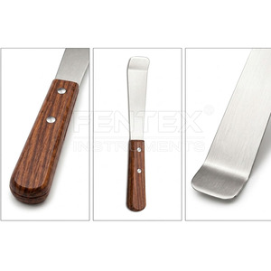 Espátula Resistente de Acero Inoxidable con Mango de Madera y Remaches de Acero – Herramienta Multiusos para Mezclar Químicos de Laboratorio y Aplicar Cera Dental - Product Image 2