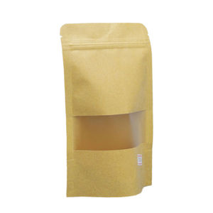 ถุงกระดาษคราฟท์มีหน้าต่างใส ขนาด 3.5" x 5.5" แบบตั้งได้พร้อมซิปล็อค สำหรับบรรจุภัณฑ์อาหาร - Product Image 2