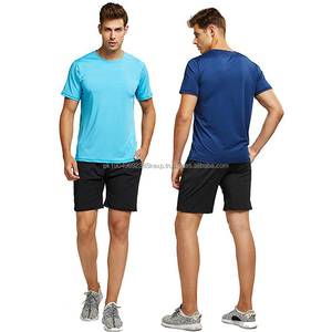 T-shirt de performance uni vierge en polyester 100% personnalisé pour hommes, vêtements de course fonctionnels, t-shirt à coupe ample à séchage rapide, t-shirt de sport - Product Image 2