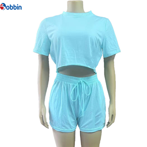 Conjuntos Deportivos Cortos de Verano Estilo Hip Hop, Súper Suaves para Mujer, Conjunto de 2 Piezas, 100% Algodón, Transpirables, de Secado Rápido, Ecológicos, de Manga Corta - Product Image 1