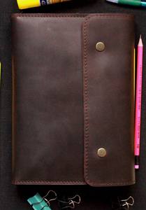 Couverture de carnet en cuir de luxe au toucher doux, étui de journal rechargeable avec protection, support d'écriture, fournitures de bureau NBC-0069 - Product Image 6