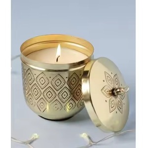 Designer Metal Candle Jar Modern Candle Holder Container Wedding Party Decoration Accent - Product Image 5