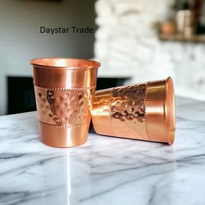 Vaso Reutilizable Clásico de Cobre Puro Martillado, Hecho a Mano, Premium, para Bebidas, Utensilios de Bar, Cocina, Restaurante - Product Image 1