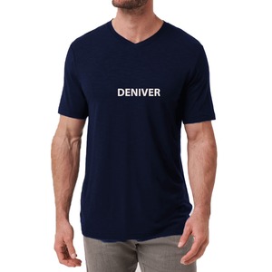 T-shirts solides doux de qualité supérieure pour hommes mélange de coton/modal/spandex col en v col côtelé manches courtes t-shirts décontractés pour garçons - Product Image 3