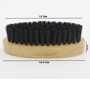 Brosse à barbe en bois pour homme avec poils de sanglier noirs - Product Image 4