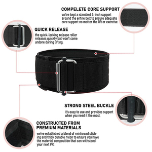Ceinture de musculation réglable en néoprène durable avec logo, pour entraînement à domicile, couleur violette, respirante - Product Image 5