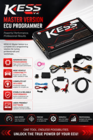 Alat Diagnostik Mobil Kess V2 Master Version Antarmuka USB Hitam Penganalisis Mesin Sistem Lengkap OBD2 Scanner Dukungan Bahasa Spanyol 12-24V