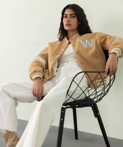 Women's Classic Varsity Letterman Jacket College Style Baseball Bomber <b>Coat</b> Casual Streetwear Fashion Outerwear Premium Quality - Product Image 6