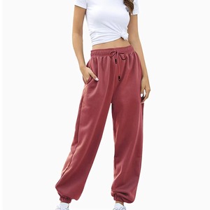 กางเกงวอร์มขายดีสำหรับผู้หญิง คุณภาพสูง ยืดหยุ่นได้ดี เอวยางยืด ผ้าริบ ทรงเข้ารูป - Product Image 4