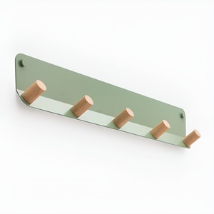 Hot Sale Home <b>Wall</b> Mounted Coat <b>Clothes</b> Hat Over Door Hook Rack Metal Iron & Wood Door Hook Hanger - Product Image 2