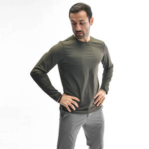 Chemises de course à manches longues pour hommes, chemise décontractée pour l'entraînement, sport, gym, streetwear, t-shirt - Product Image 5