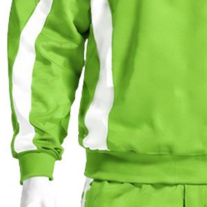 Sweat-shirt athlétique vert lime pour homme, col rond, panneau contrastant, manches longues, pull décontracté, vêtements de sport pour l'entraînement, personnalisable - Product Image 6