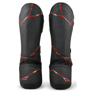 Protège-tibias de boxe personnalisés professionnels avec logo, dotés de caractéristiques de sécurité, en cuir de vachette de haute qualité - Product Image 2
